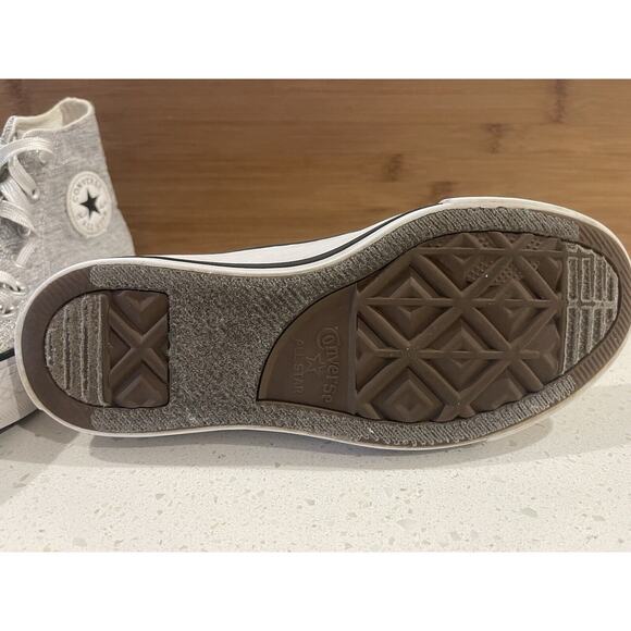 Converse All Star Gray Sparkle Hi Top Sneakers Size 5 - Picture 11 of 13